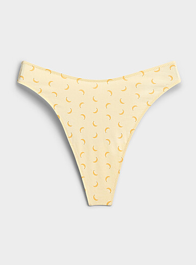 Miiyu Patterned Yellow High-cut essential thong Organic cotton for women