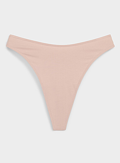 Miiyu: Le tanga &eacute;chancr&eacute; essentiel Coton biologique Rose pour femme