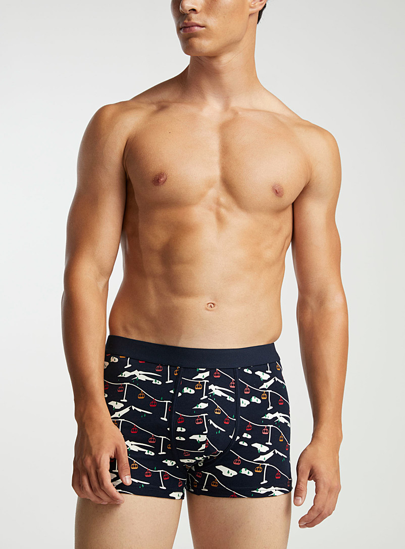 Le 31 Assorted navy Winter pattern trunk for men