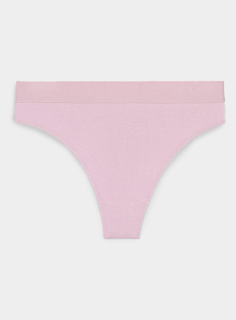 Miiyu Pink High-rise modal thong for women