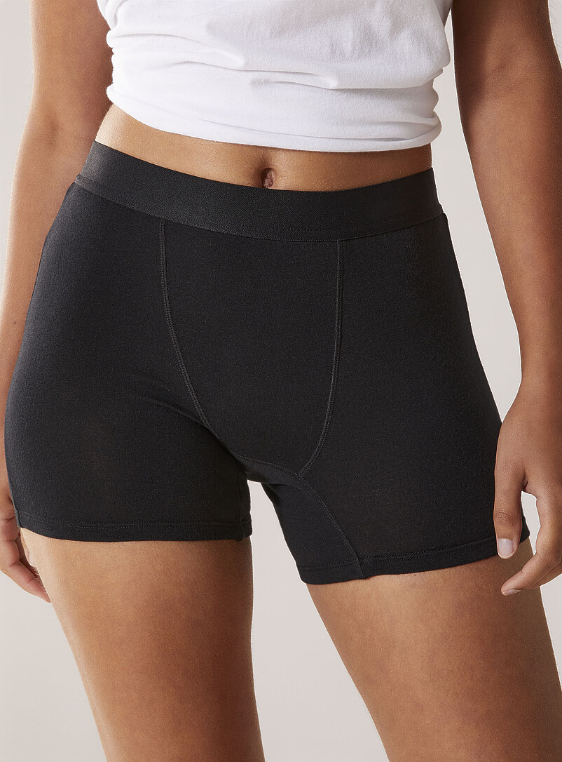 Miiyu Grey Solid ultra-comfortable elastic-waist boxer brief Organic cotton and TENCEL&trade; modal for women