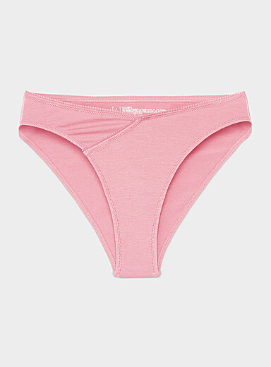 Miiyu Pink Cross-effect cheeky panty Organic cotton and TENCEL&trade; modal for women