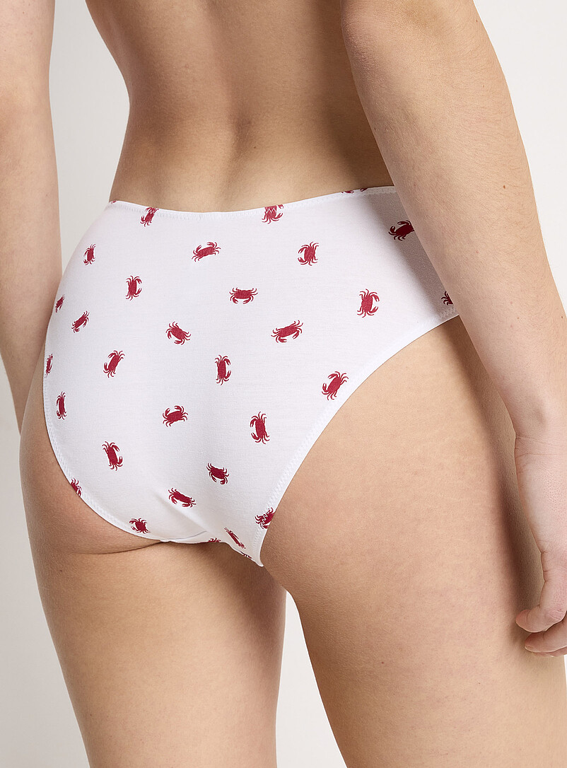 Miiyu: La cheekie extensible taille basse Coton biologique Blanc &agrave; motifs pour femme