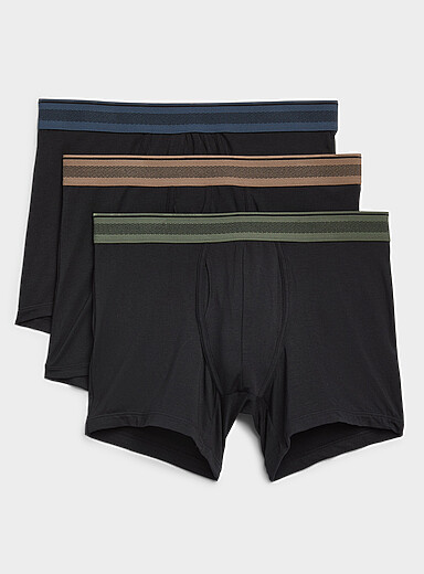 4" striped-waist boxer briefs TENCEL&trade; modal & organic cotton 3-pack