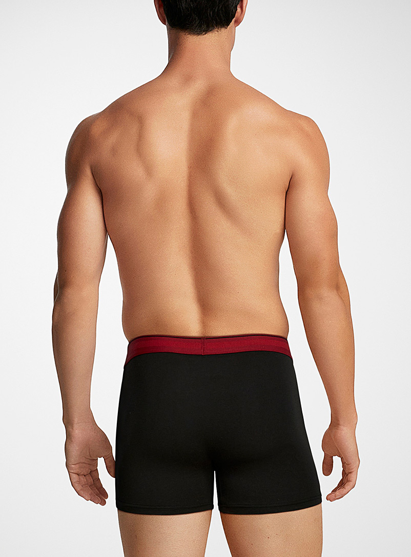 Le 31 Navy/Midnight Blue 4" striped-waist boxer briefs TENCEL&trade; modal & organic cotton 3-pack for men
