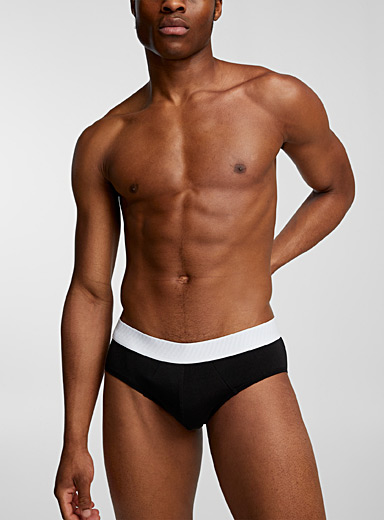 Ribbed cotton briefs