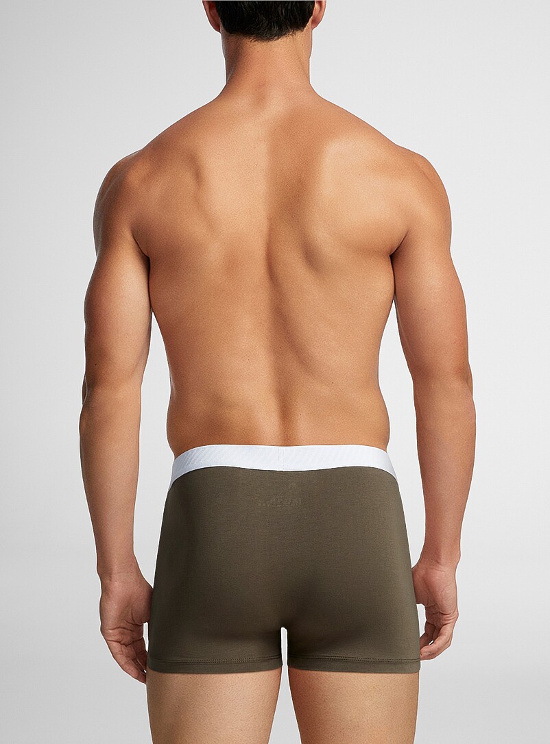 Le 31: Le boxeur court bande ray&eacute;e 2,5 po Modal TENCEL<sup><small>MC</small></sup> et coton biologique Vert fonc&eacute; - Mousse pour homme