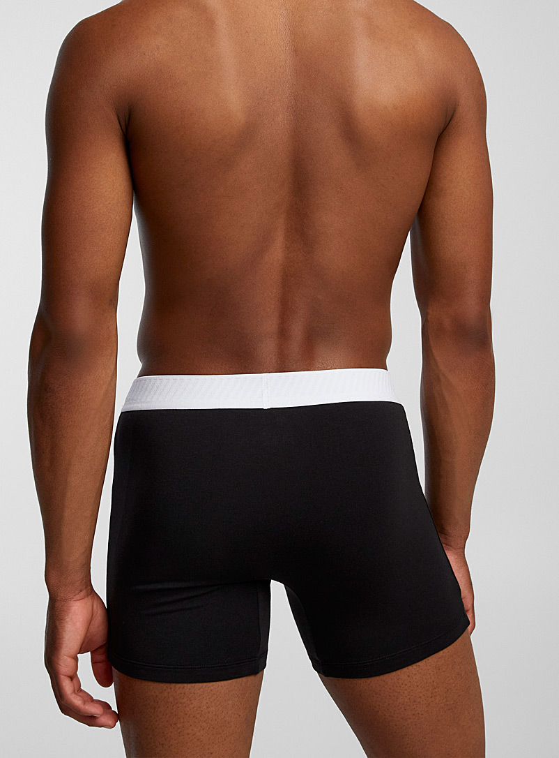 Le 31 Navy/Midnight Blue 5" striped-band boxer brief TENCEL&trade; modal & organic cotton for men