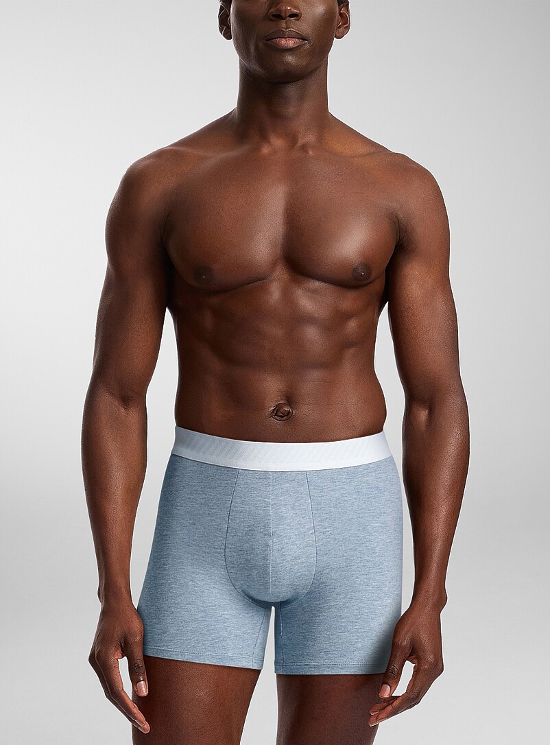 Le 31 Navy/Midnight Blue 5" striped-band boxer brief TENCEL&trade; modal & organic cotton for men