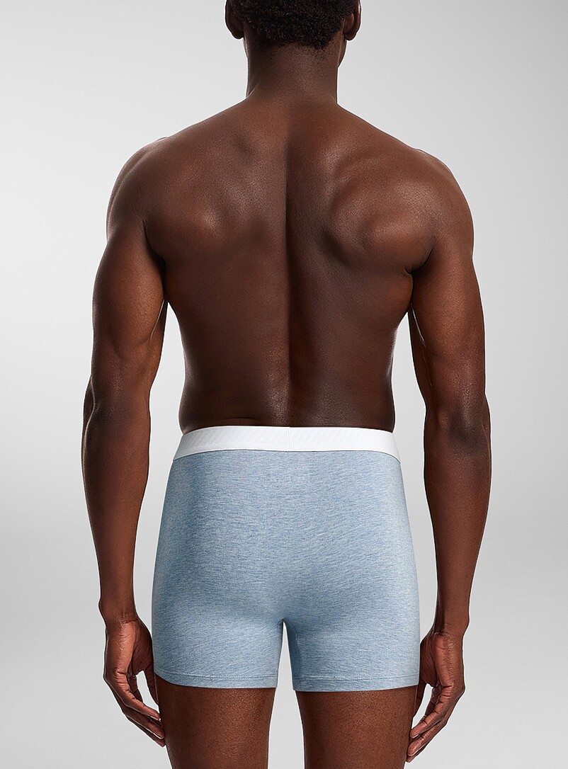 Le 31 Navy/Midnight Blue 5" striped-band boxer brief TENCEL&trade; modal & organic cotton for men