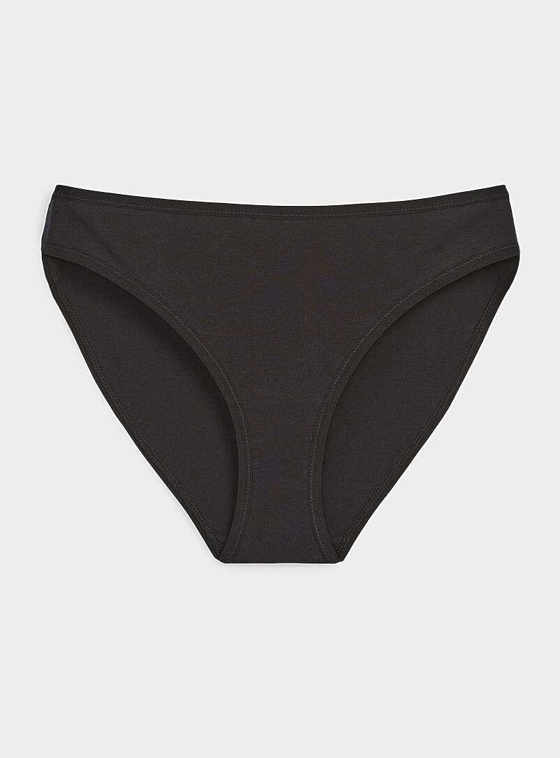 Miiyu White Plain edging bikini panty 100% organic cotton for women