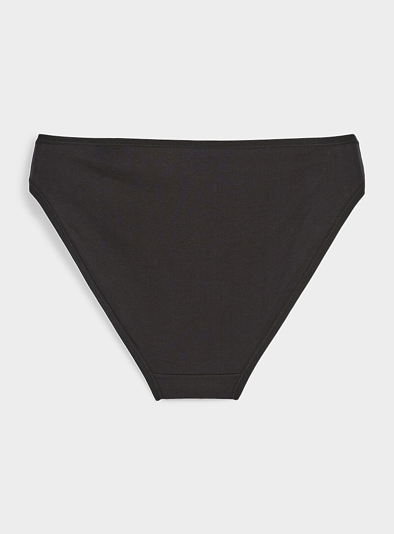 Miiyu White Plain edging bikini panty 100% organic cotton for women