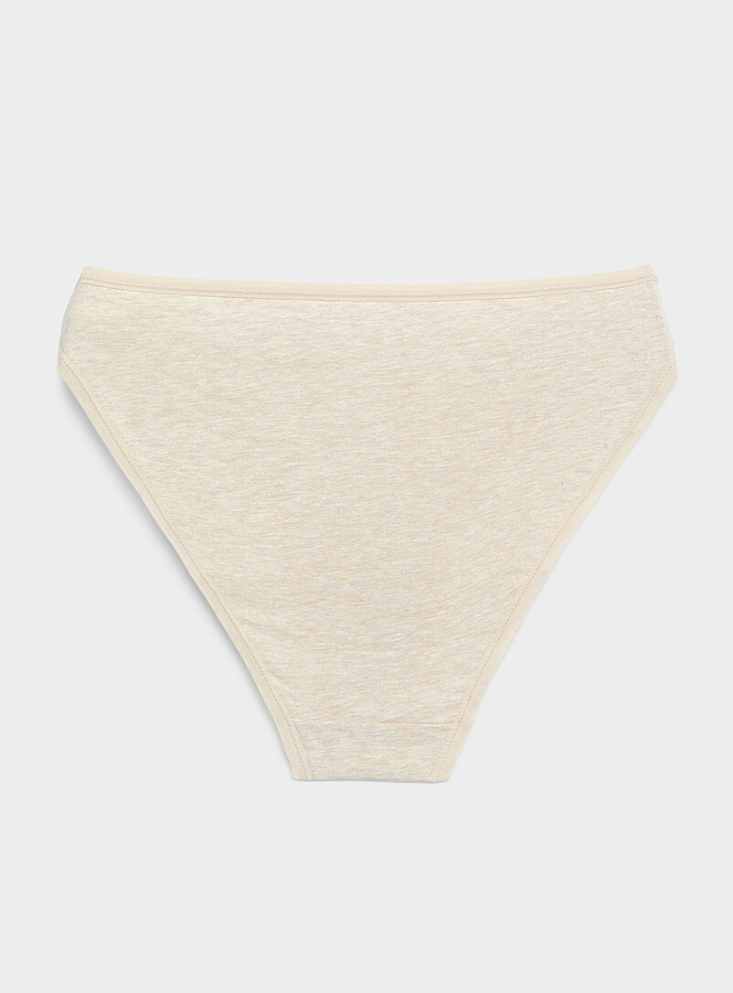 Miiyu White Plain edging bikini panty 100% organic cotton for women