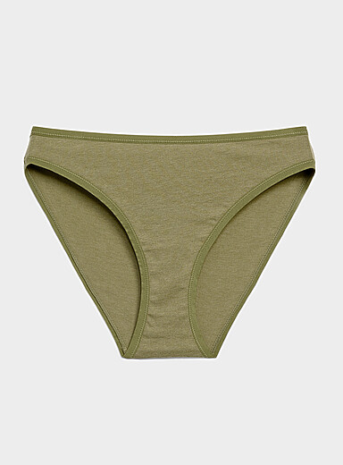 Miiyu: Le bikini bords unis Pur coton biologique Vert fonc&eacute; - Mousse pour femme