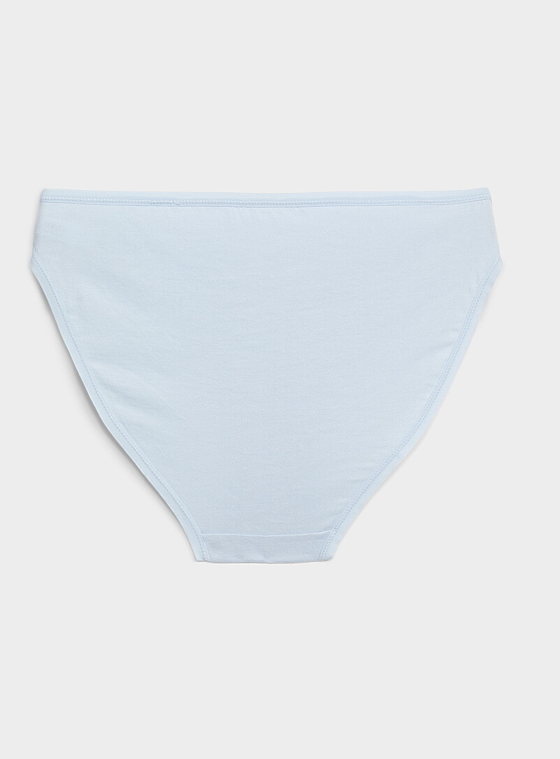Miiyu White Plain edging bikini panty 100% organic cotton for women