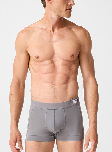 Le 31: Le boxeur court microfibre athl&eacute;tique 3 po Polyester retransform&eacute; Gris pour homme