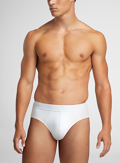 Le 31: Le slip microfibre Polyester retransform&eacute; Blanc pour homme