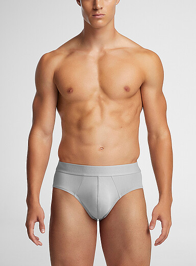 Le 31 Light Grey Microfibre brief Retransformed polyester for men