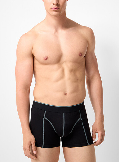 Le 31 Charcoal 3" contrast-seam trunk Organic cotton for men