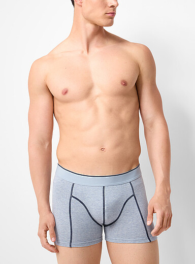 Le 31: Le boxeur court coutures contraste 3 po Coton biologique Bleu royal - Saphir pour homme