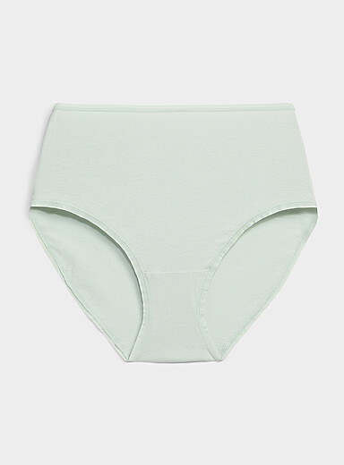 Miiyu Mint green Elastic edging high-waist classic hipster 100% organic cotton for women