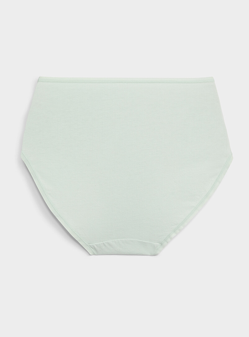 Miiyu: La classique taille haute bord &eacute;lastique Pur coton biologique Blanc pour femme