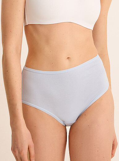 Miiyu Baby Blue Elastic edging high-waist classic hipster 100% organic cotton for women