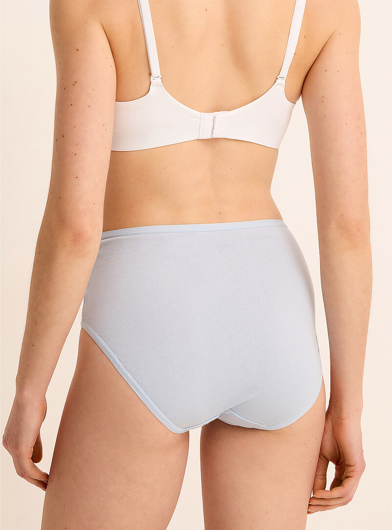Miiyu: La classique taille haute bord &eacute;lastique Pur coton biologique Blanc pour femme