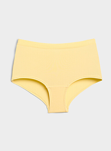 Miiyu: La gar&ccedil;onne courte tout confort Coton biologique et modal TENCEL<sup><small>MC</small></sup> Jaune ma&iuml;s - Vanille pour femme