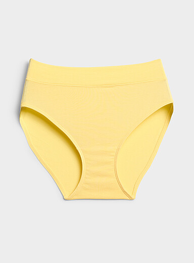 Miiyu Corn/Vanilla Yellow Essential ultra-comfortable high-waist bikini panty Organic cotton and TENCEL&trade; modal for women