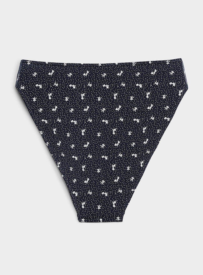 Miiyu: Le bikini &eacute;chancr&eacute; minimaliste Coton biologique Bleu &agrave; motifs pour femme