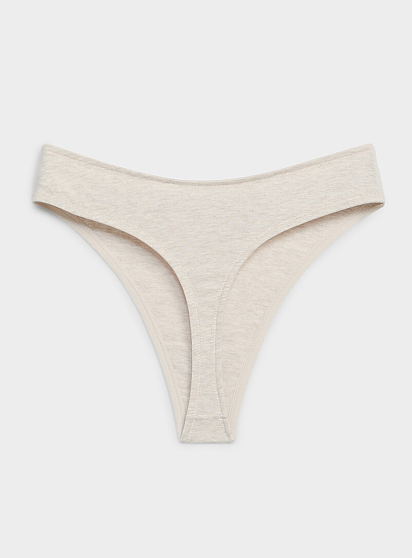 Miiyu: Le tanga minimaliste Pur coton biologique Noir pour femme