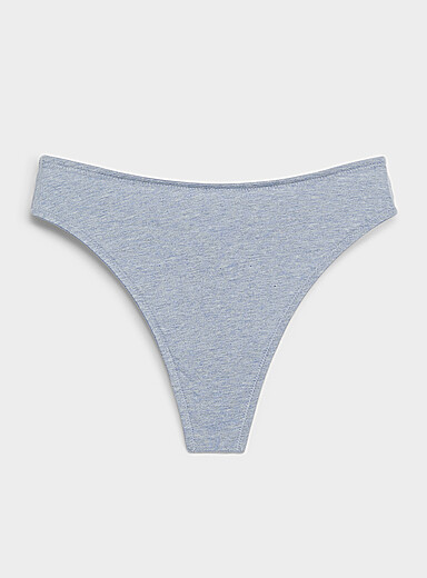 Miiyu Slate Blue Minimalist thong 100% organic cotton for women