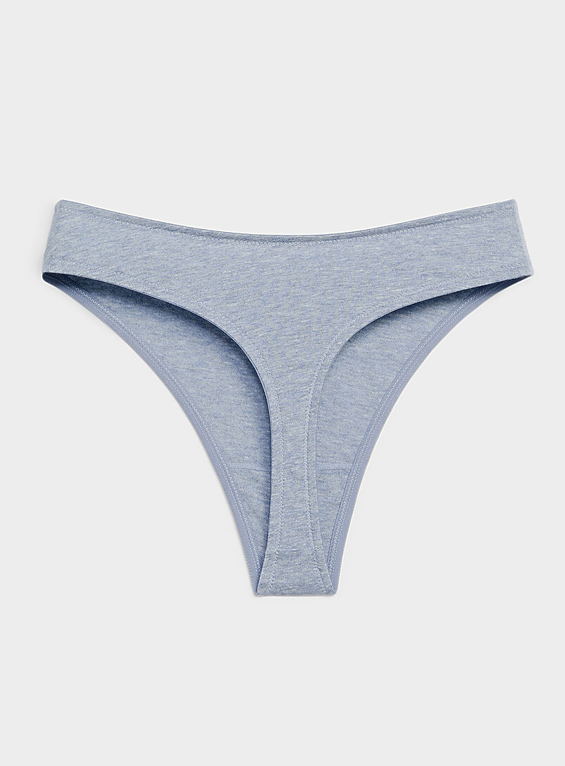 Miiyu: Le tanga minimaliste Pur coton biologique Bleu moyen - Ardoise pour femme