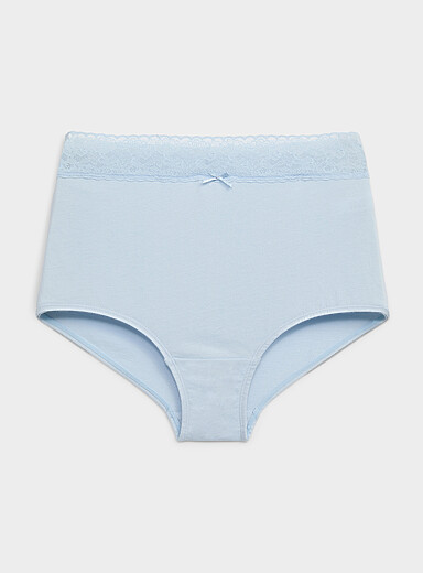 La gar&ccedil;onne taille haute extensible bord dentelle Coton biologique