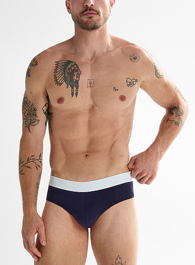 Le 31 Grape/Dark Crimson Colourful stretch jersey brief TENCEL&trade; modal & organic cotton for men