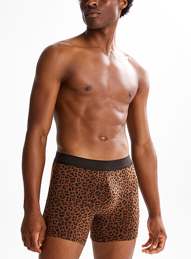Le 31: Le boxeur long imprim&eacute; l&eacute;opard 5 po Modal TENCEL<sup><small>MC</small></sup> et coton biologique Bronze - Ambre pour homme