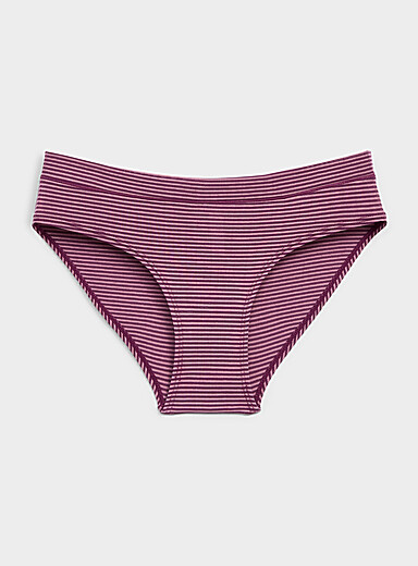 Miiyu: Le bikini essentiel extensible Coton biologique et modal TENCEL<sup><small>MC</small></sup> Pourpre &agrave; motifs pour femme