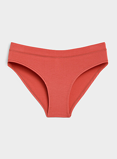 Miiyu: Le bikini essentiel extensible Coton biologique et modal TENCEL<sup><small>MC</small></sup> Rouge-orang&eacute; pour femme