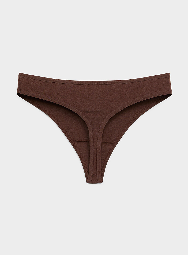 Miiyu Burnt/Brick Orange Minimalist thong Organic cotton and TENCEL&trade; modal for women