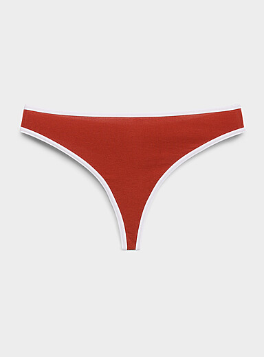 Miiyu: Le tanga minimaliste Coton biologique et modal TENCEL<sup><small>MC</small></sup> Orange br&ucirc;l&eacute; - Brique pour femme
