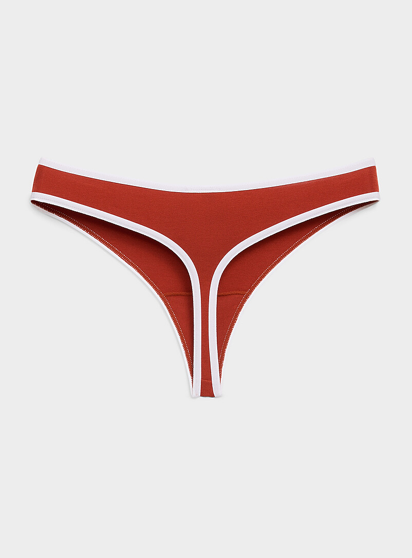 Miiyu Burnt/Brick Orange Minimalist thong Organic cotton and TENCEL&trade; modal for women
