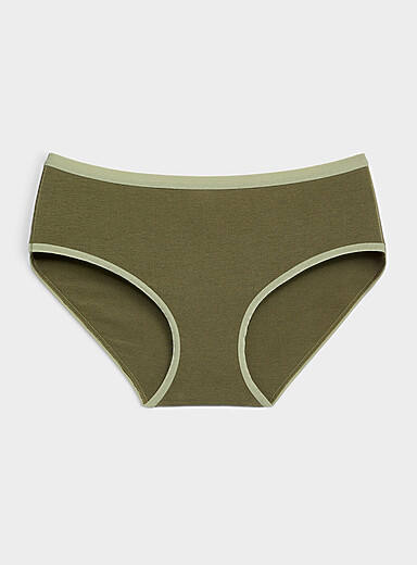 Miiyu Khaki/Sage/Olive Stretch ultra-comfortable classic brief Organic cotton and TENCEL&trade; modal for women