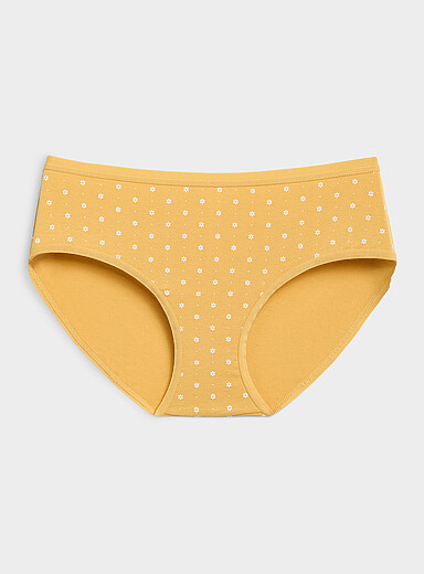 Miiyu: La classique tout confort extensible Coton biologique et modal TENCEL<sup><small>MC</small></sup> Jaune &agrave; motifs pour femme