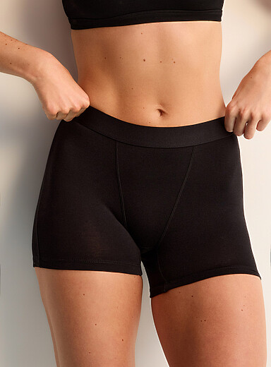 Miiyu: Le boxeur tout confort taille &eacute;lastique Coton biologique et modal TENCEL<sup><small>MC</small></sup> Noir pour femme
