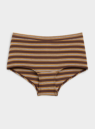 Miiyu: La gar&ccedil;onne tout confort Coton biologique et modal TENCEL<sup><small>MC</small></sup> Brun &agrave; motifs pour femme