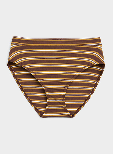 Miiyu: Le bikini confort extensible Coton biologique et modal TENCEL<sup><small>MC</small></sup> Brun &agrave; motifs pour femme
