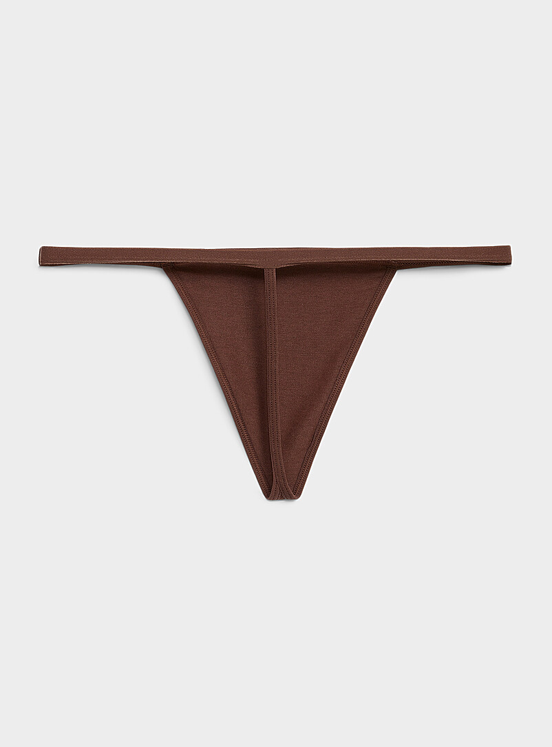 Miiyu Khaki/Sage/Olive Stretch ultra-comfortable string thong Organic cotton and TENCEL&trade; modal for women