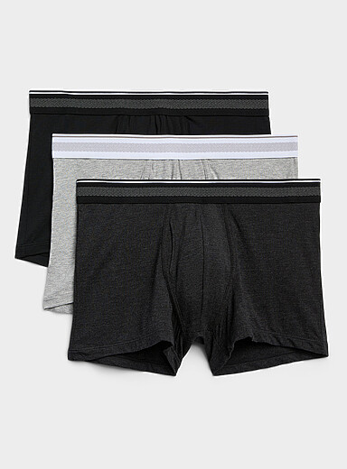 Le 31: Les boxeurs courts taille chevrons 3 po Modal TENCEL<sup><small>MC</small></sup> et coton biologique Emballage de 3 Charbon pour homme