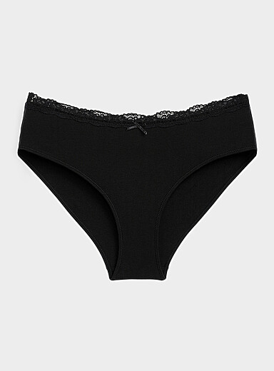 Lace-waist bikini panty Organic cotton